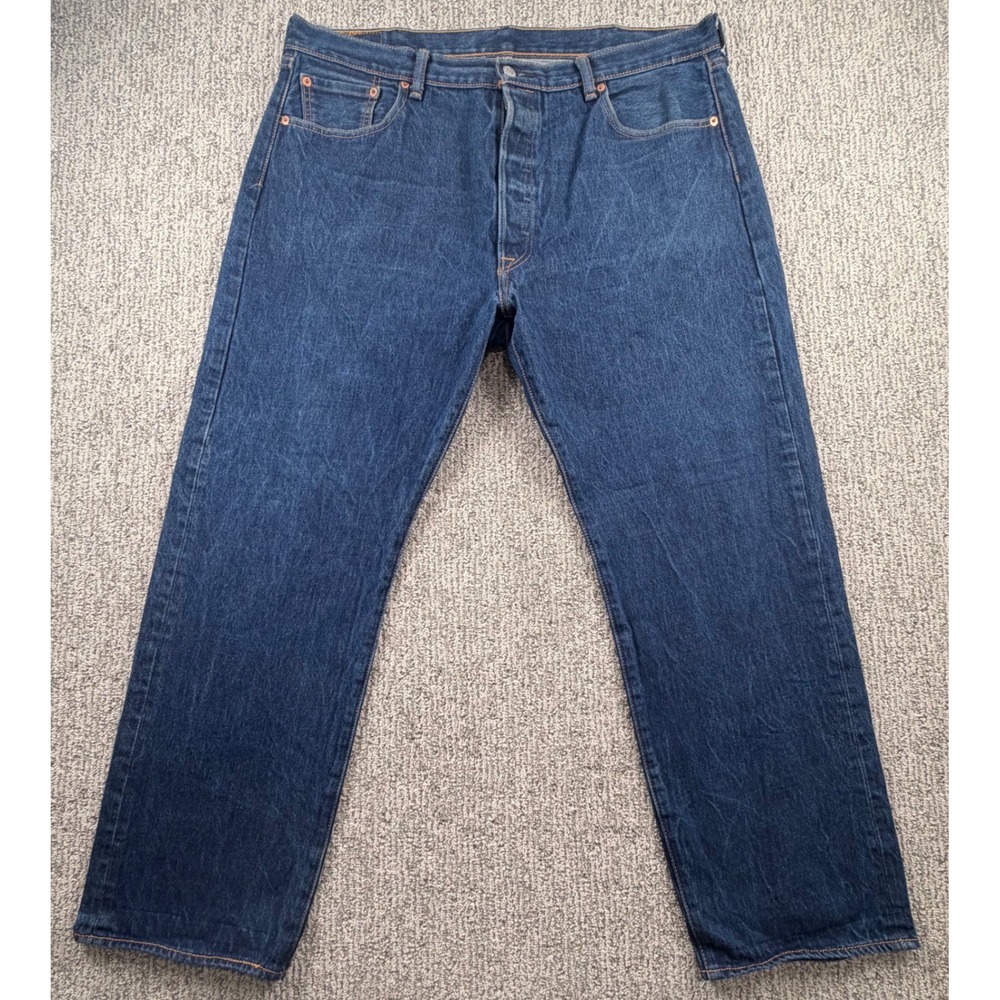 Levi's 501 Original Fit Jeans Men 42x32(40x30) Blue Medium Wash Button Fly Denim
